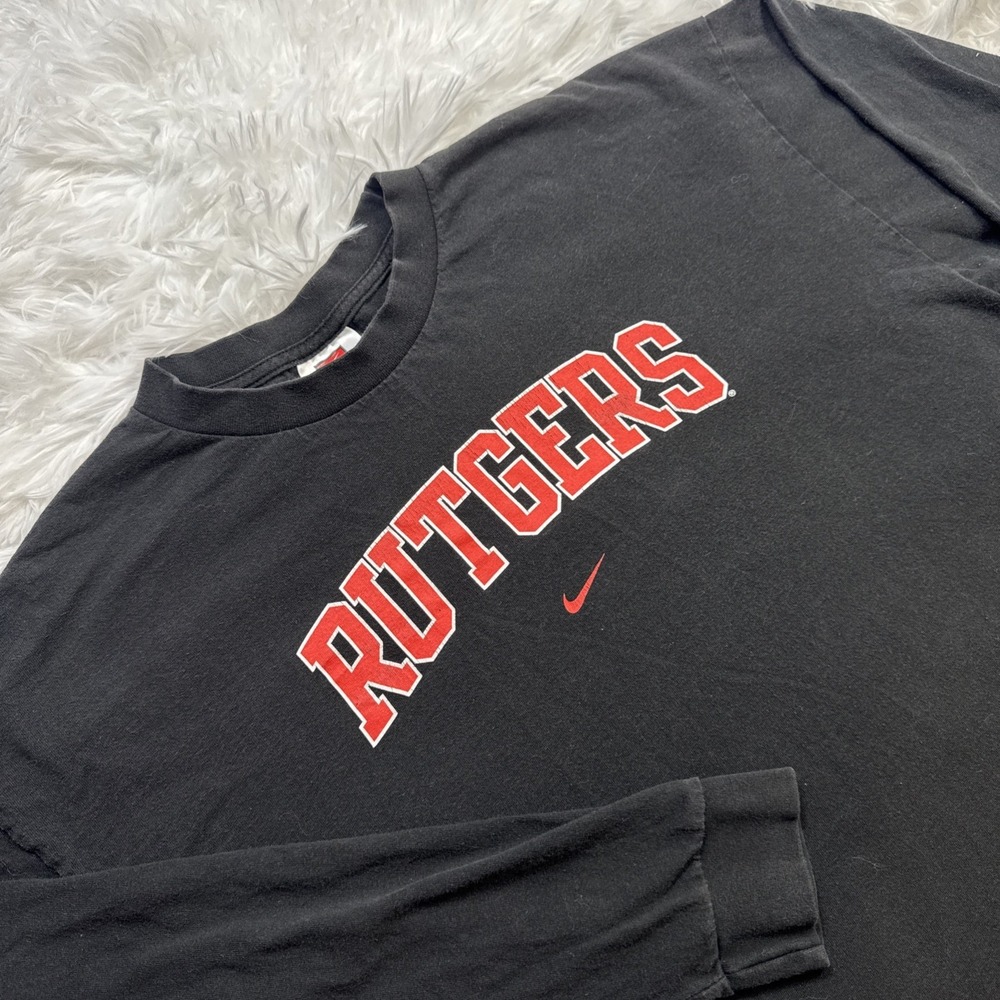 Rare! Vintage 90's Rutgers Scarlet Knights Shirt Nike Team Center‎ Swoosh Men XL